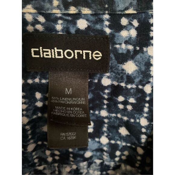 Claiborne men’s vintage button down all over print shirt size medium - Picture 4 of 4